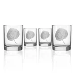 Aspen Leaf 13oz Double Old Fashioned Glass | Set of 4
