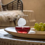 Aspen Leaf 18oz Stemless Wine Tumbler Glass | Set of 2 - Image 5
